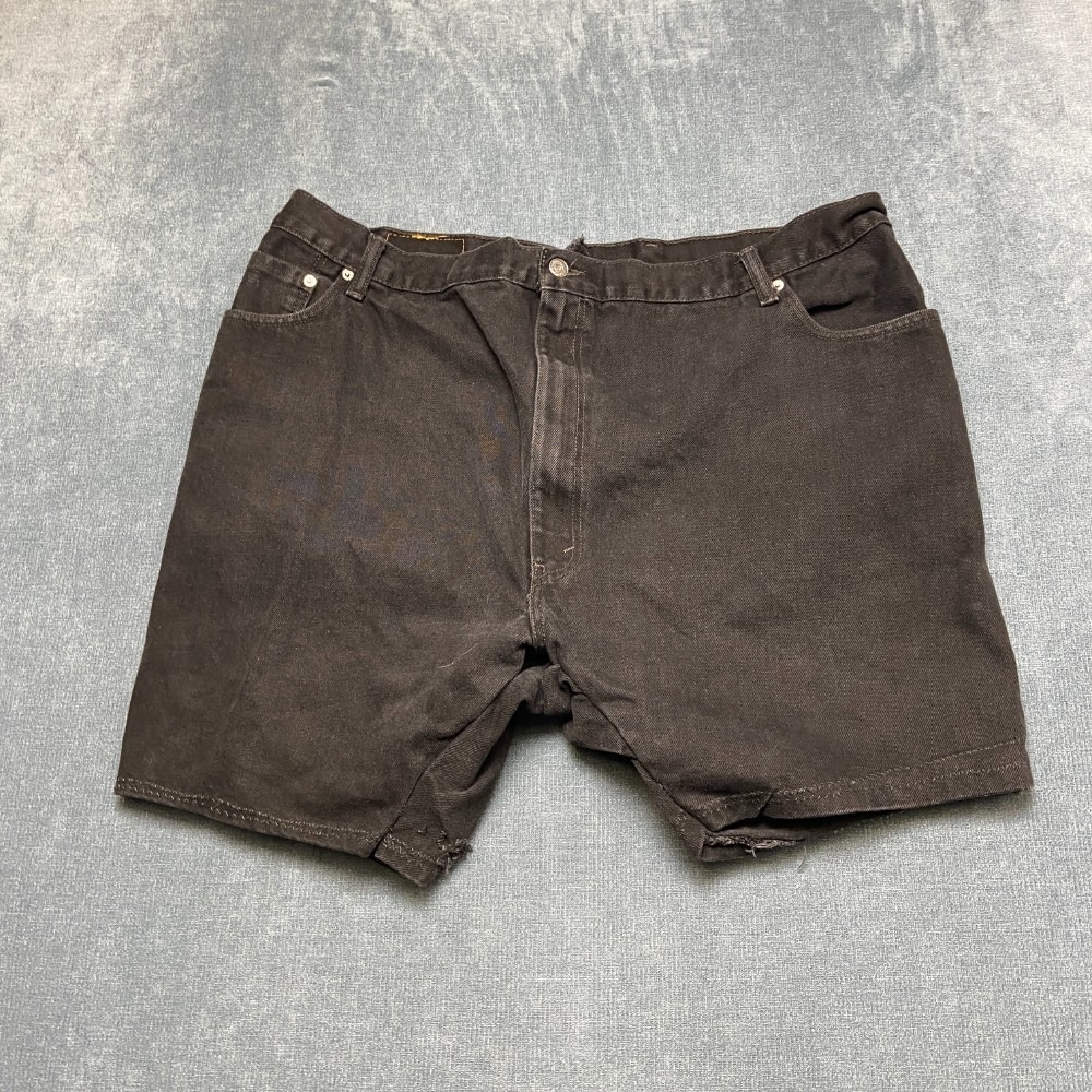 Levi's 505 Shorts Mens 56 Black Denim Straight Leg Summer Dark Wash Zip Fly